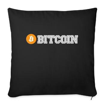 Bitcoin (Bitcoin) - Sofakissenbezug 45 x 45 cm - Schwarz - Vorne