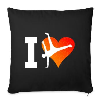 Bgirl Break Dance Femmes Hiphop Breakdance - Housse de coussin décorative 45 x 45 cm - noir - Devant