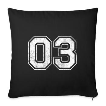 Number 03 - Sofa pillowcase 17,3'' x 17,3'' (45 x 45 cm) - black - Front