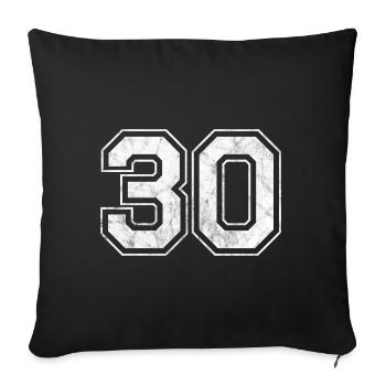 Number 30 - Sofa pillowcase 17,3'' x 17,3'' (45 x 45 cm) - black - Front