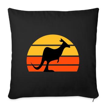 Kangaroo in front of a half-sun - Sofa pillowcase 17,3'' x 17,3'' (45 x 45 cm) - black - Front