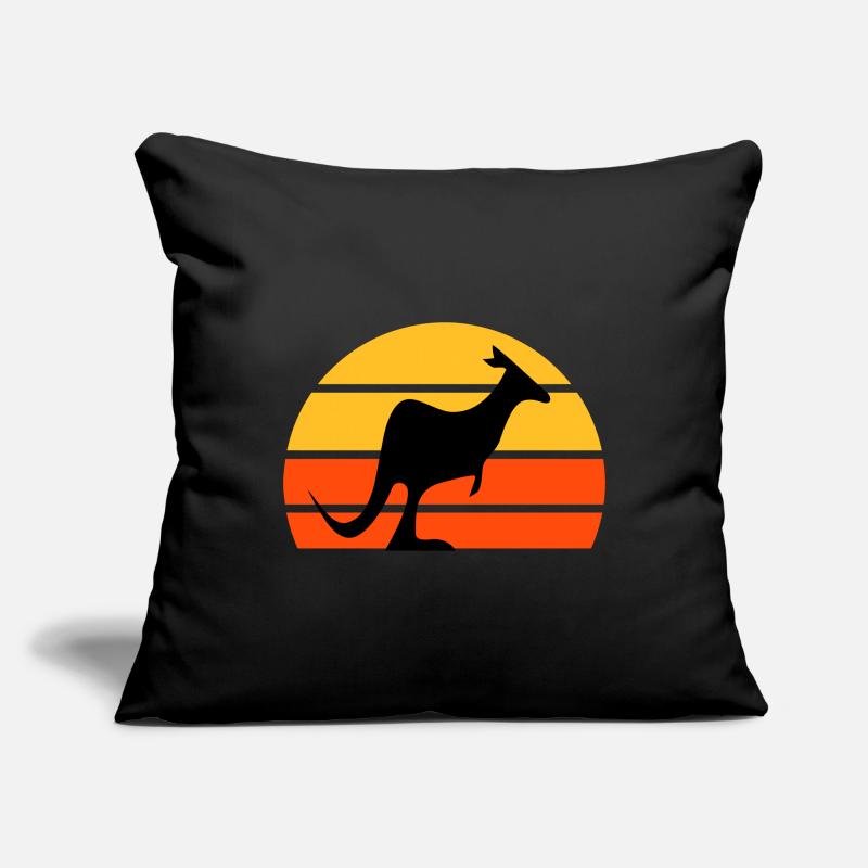 Kangourou devant un demi-soleil Housse de coussin décorative 45 x 45 cm