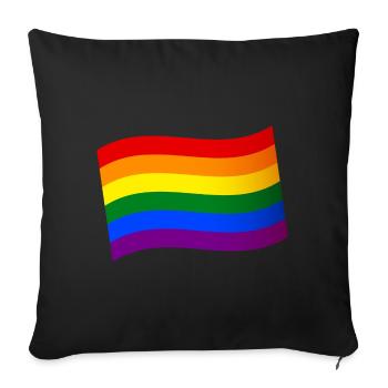 RAINBOW FLAG gay pride LGBT LGBTQ Love is Love - Sofa pillowcase 17,3'' x 17,3'' (45 x 45 cm) - black - Front