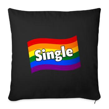 Gay Pride Single schwule Menschen Regenbogenflagge LGBTQ - Sofakissenbezug 45 x 45 cm - Schwarz - Vorne