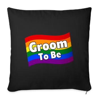 Gay Pride Groom To Be gay groom gay fiancé LGBTQ - Housse de coussin décorative 45 x 45 cm - noir - Devant