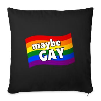 Maybe Gay maybe not gay rainbow flag LGBQ pride - Sofa pillowcase 17,3'' x 17,3'' (45 x 45 cm) - black - Front