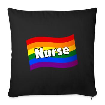 Gay Pride infirmière lesbienne infirmière arc-en-ciel LGB - Housse de coussin décorative 45 x 45 cm - noir - Devant