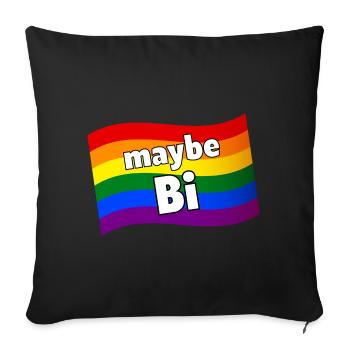 Maybe Bi Maybe Bisexual rainbow flag LGBTQ pride - Sofa pillowcase 17,3'' x 17,3'' (45 x 45 cm) - black - Front