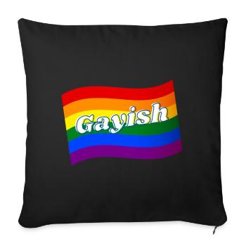 Gayish un peu gay un peu gay drapeau arc-en-ciel LGBTQ - Housse de coussin décorative 45 x 45 cm - noir - Devant