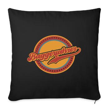 Baggerfahrer Baggerführer Bagger Beruf Vintage - Sofakissenbezug 45 x 45 cm - Schwarz - Vorne