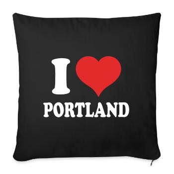 J’aime Portland - Housse de coussin décorative 45 x 45 cm - noir - Devant