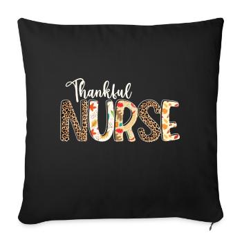 Fall Autumn Leopard - Thankful Nurse - Sofa pillowcase 17,3'' x 17,3'' (45 x 45 cm) - black - Front