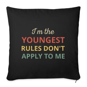 Famille jumelée - Les règles du plus jeune ne s’appliquent pas - Housse de coussin décorative 45 x 45 cm - noir - Devant