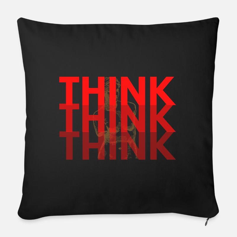 Red Think Overlay-Typografie - Sofakissenbezug 45 x 45 cm - Schwarz