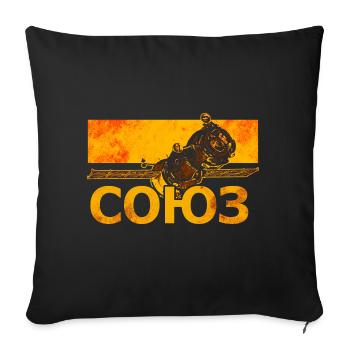 Sojus Raumschiff - Sofakissenbezug 45 x 45 cm - Schwarz - Vorne