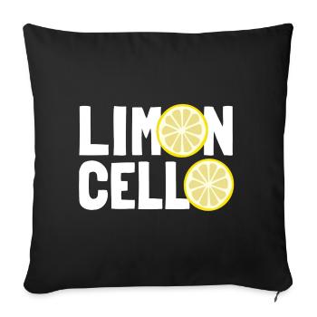 Limoncello, liqueur de citron, Limoncino, Italie - Housse de coussin décorative 45 x 45 cm - noir - Devant