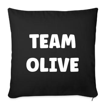 Team olive - Housse de coussin décorative 45 x 45 cm - noir - Devant