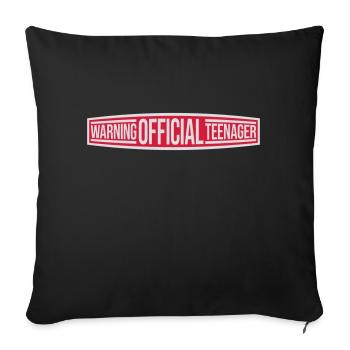 avertissement citation officielle d’adolescent - Housse de coussin décorative 45 x 45 cm - noir - Devant