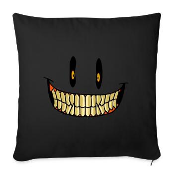 Laughter grin creepy horror halloween face - Sofa pillowcase 17,3'' x 17,3'' (45 x 45 cm) - black - Front