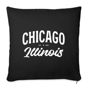 Chicago Lettering Collection - Sofa pillowcase 17,3'' x 17,3'' (45 x 45 cm) - black - Front