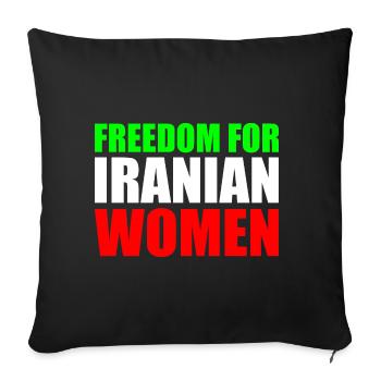 Freedom for iranian women - Sofa pillowcase 17,3'' x 17,3'' (45 x 45 cm) - black - Front
