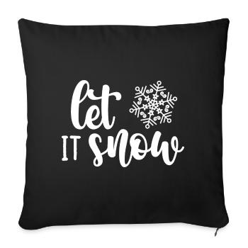 Typographie Winter Snowflake Script - Housse de coussin décorative 45 x 45 cm - noir - Devant