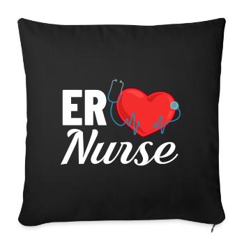 Emergency Department Emergency Nurse First Aid - Sofa pillowcase 17,3'' x 17,3'' (45 x 45 cm) - black - Front