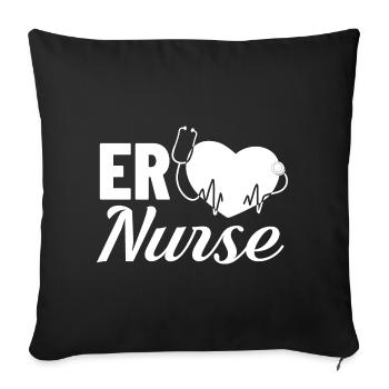 Emergency Department Emergency Nurse First Aid - Sofa pillowcase 17,3'' x 17,3'' (45 x 45 cm) - black - Front