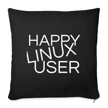Happy Linux User - Sofakissenbezug 45 x 45 cm - Schwarz - Vorne