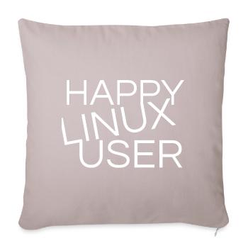Happy Linux Users - Sofa pillowcase 17,3'' x 17,3'' (45 x 45 cm) - light taupe - Front