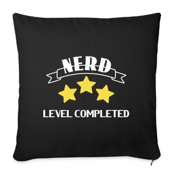 Nerd - Streber - Sofakissenbezug 45 x 45 cm - Schwarz - Vorne