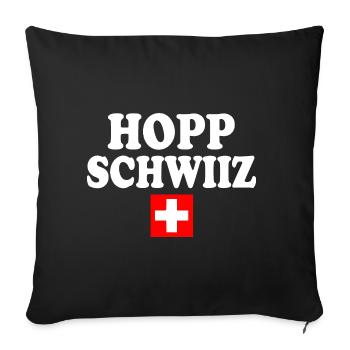 Hopp schwiiz - Housse de coussin décorative 45 x 45 cm - noir - Devant