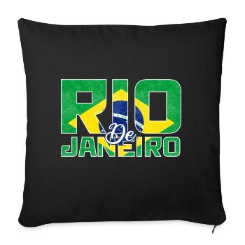 Rio de Janeiro Brazil Flag - Sofa pillowcase 17,3'' x 17,3'' (45 x 45 cm) - black - Front