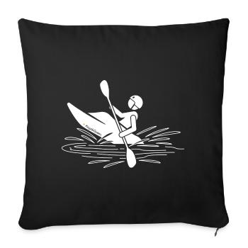 Kayak Queen - Hidden Message - Kayak Design - Sofa pillowcase 17,3'' x 17,3'' (45 x 45 cm) - black - Front