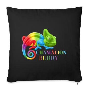 Chameleon, colorful chameleon lizards - Sofa pillowcase 17,3'' x 17,3'' (45 x 45 cm) - black - Front