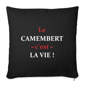 le camembert c'est la vie - Housse de coussin décorative 45 x 45 cm - noir - Devant