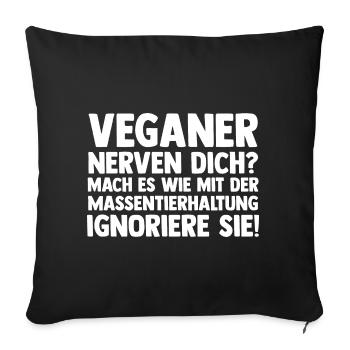 Anti Vegan - Sofakissenbezug 45 x 45 cm - Schwarz - Vorne
