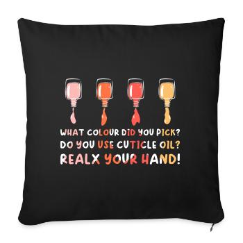 Drôle de manucure Salon de manucure Sprurch - Housse de coussin décorative 45 x 45 cm - noir - Devant