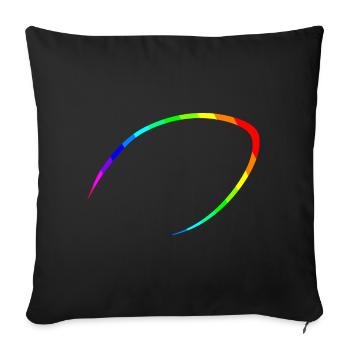 American Football Silhouette im Regenbogen Design - Sofakissenbezug 45 x 45 cm - Schwarz - Vorne