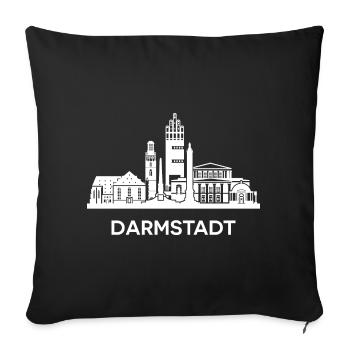 Darmstadt, weiß - Sofakissenbezug 45 x 45 cm - Schwarz - Vorne