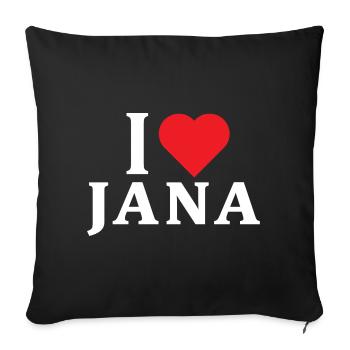 t-shirt J’aime Jana idée cadeau t-shirt - Housse de coussin décorative 45 x 45 cm - noir - Devant