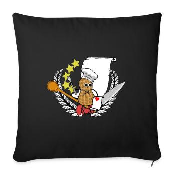 Peanut Gourmet Cooking Restaurant Hôte local - Housse de coussin décorative 45 x 45 cm - noir - Devant
