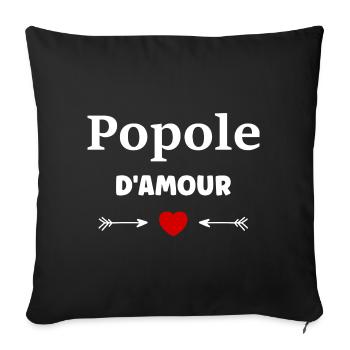 Popole d'amour - Housse de coussin décorative 45 x 45 cm - noir - Devant