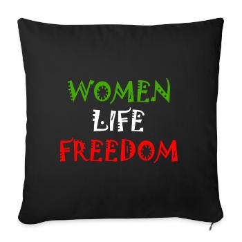 Women life freedom - Sofa pillowcase 17,3'' x 17,3'' (45 x 45 cm) - black - Front