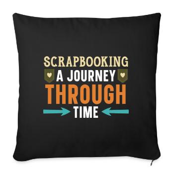 Scrapbooking A journey through time Scrapbookin - Sofa pillowcase 17,3'' x 17,3'' (45 x 45 cm) - black - Front