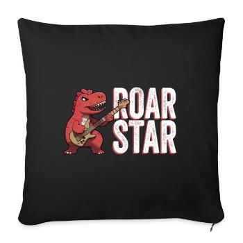 Dinosaur rock star. - Sofa pillowcase 17,3'' x 17,3'' (45 x 45 cm) - black - Front