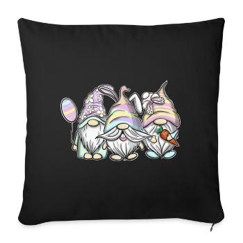 Ostern Gnome Gnomes Wichtel Osterhase - Sofakissenbezug 45 x 45 cm - Schwarz - Vorne