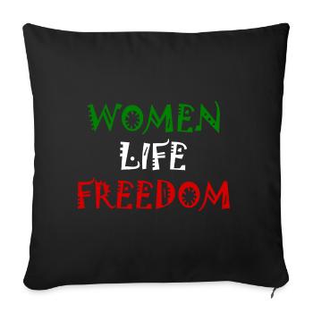 Women life freedom - Housse de coussin décorative 45 x 45 cm - noir - Devant
