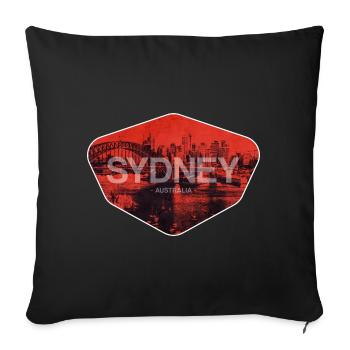 Sydney Retro Skyline Imprimé - Housse de coussin décorative 45 x 45 cm - noir - Devant