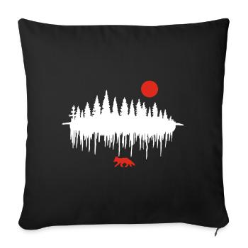 The Call of the Forest (white) - Sofa pillowcase 17,3'' x 17,3'' (45 x 45 cm) - black - Front